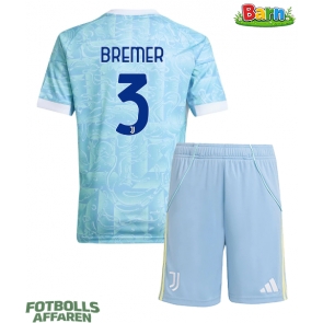 Juventus Gleison Bremer #3 Bortaställ Barn 2025-26 Kortärmad (+ Korta byxor)